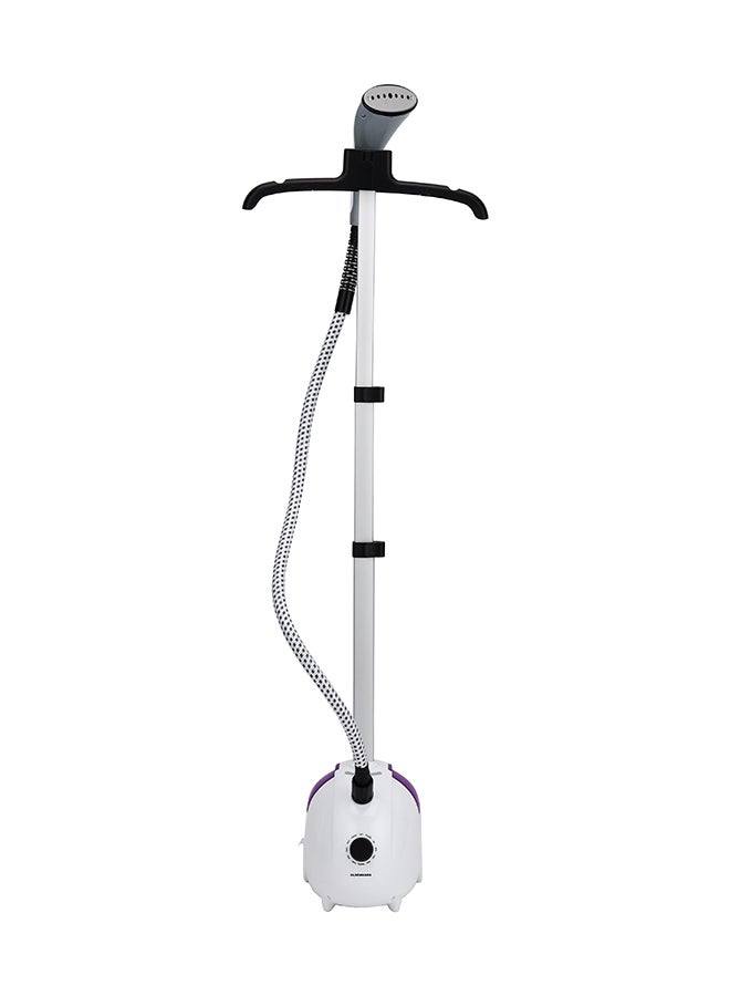 Olsenmark - Garment Steamer, Fast Heat-Up With-In 45 Seconds, Three Section Single-Rod Flat Tube, 120 Cm Aluminium Pole, 130 Cm Steam Tube 1.8 L 2000 W OMGS1690 White/Purple - Image 1