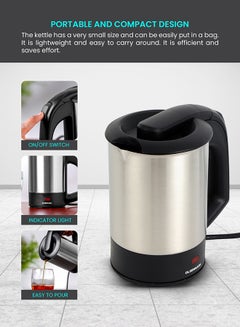 Electric Stainless Steel Kettle with Boil-Dry Protection, Automatic Turn Off, Portable & Compact Design, Indicator Light and Concealed Heating Element 0.5 L 1000 W OMK2048NM Silver/Black - pnsku/N13571200A/45/_/1737464643/45d53349-2a98-471c-a9e7-4948263caf80