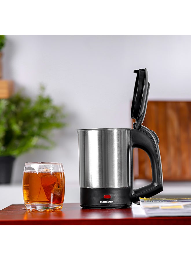 Electric Stainless Steel Kettle with Boil-Dry Protection, Automatic Turn Off, Portable & Compact Design, Indicator Light and Concealed Heating Element 0.5 L 1000 W OMK2048NM Silver/Black - pnsku/N13571200A/45/_/1737464645/bea5d83d-7f5a-453a-9e60-607a7529b7ad