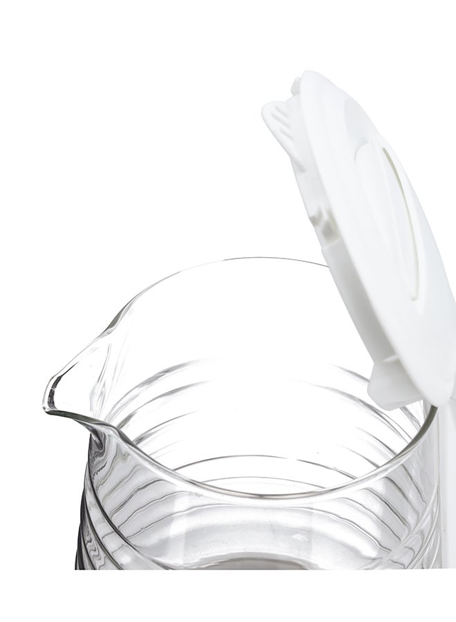 GEEPAS - Electric Glass Kettle- 360-Degrees Rotation, Light Indicator and Automatic Cut-Off| Perfect for Boiling Water, Milk, Tea| Transparent Kettle with Volume Marker| Modern Ergonomic Design| 2 Years Warranty 1.7 L 2200 W GK9902N White, Clear - Image 1