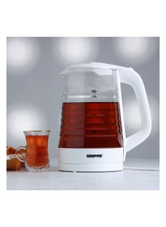 GEEPAS Electric Glass Kettle- 360-Degrees Rotation, Light Indicator and Automatic Cut-Off| Perfect for Boiling Water, Milk, Tea| Transparent Kettle with Volume Marker| Modern Ergonomic Design| 2 Years Warranty 1.7 L 2200 W GK9902N White, Clear  - Image 2