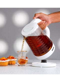 GEEPAS Electric Glass Kettle- 360-Degrees Rotation, Light Indicator and Automatic Cut-Off| Perfect for Boiling Water, Milk, Tea| Transparent Kettle with Volume Marker| Modern Ergonomic Design| 2 Years Warranty 1.7 L 2200 W GK9902N White, Clear  - Image 3