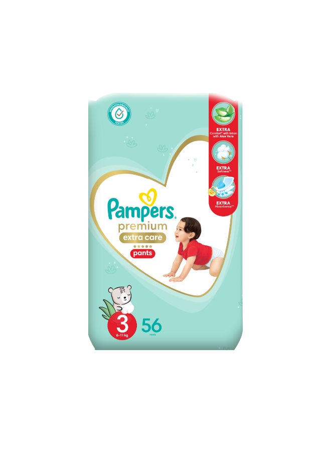 Pampers Premium Care Pants Diapers Size 3 Super Saver Pack 56 Count  - Image 1