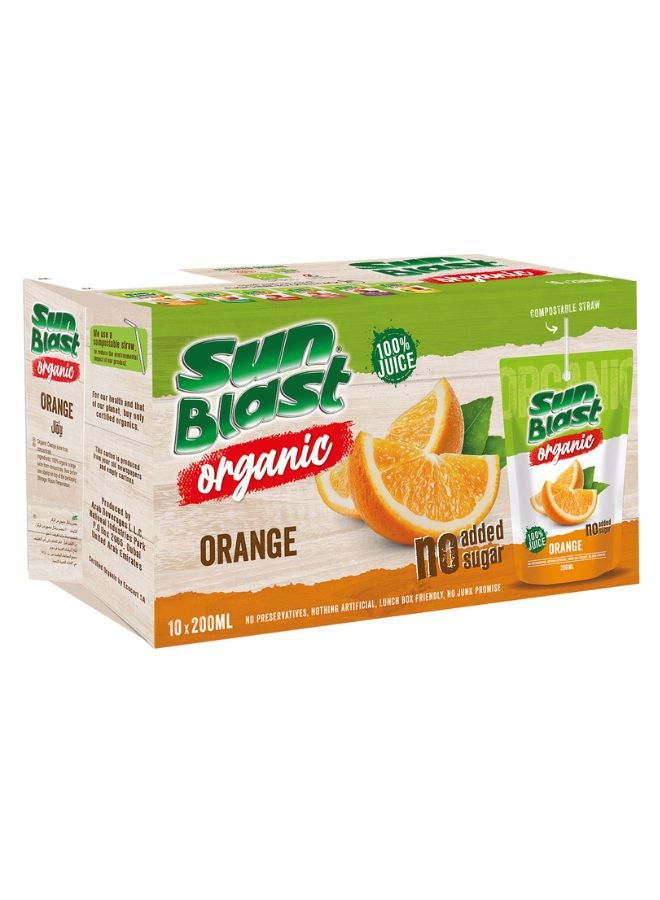 Sun Blast - Organic Orange Juice Orange 200ml Pack of 10 - Image 1