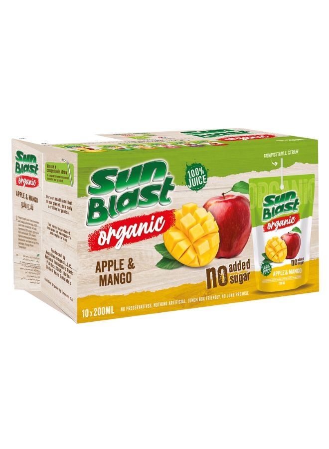 Sun Blast Organic Apple And Mango Juice Mango 200ml Pack of 10