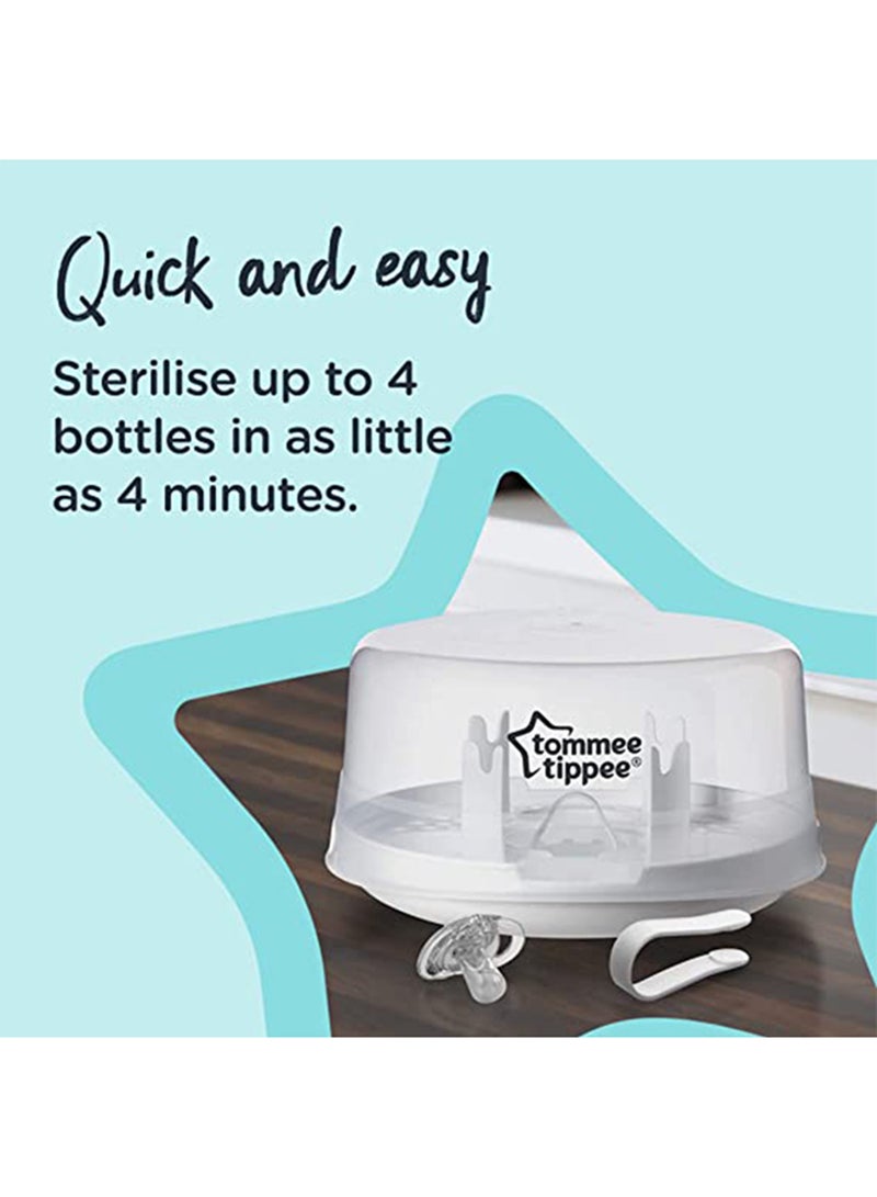 tommee tippee - Microwave Steam SteriliserFor Baby Bottles And Accessories, Kills Viruses And 99.9% Of Bacteria, 4-Minute Sterilisation Cycle - Image 1