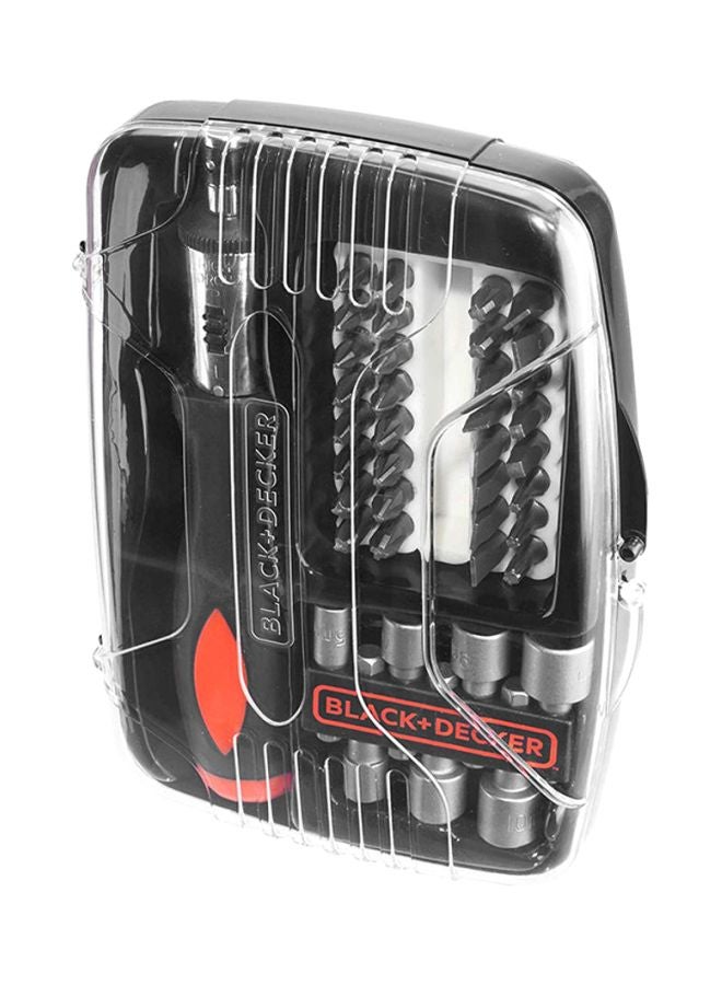 BLACK+DECKER 40 Pieces Ratchet Screwdriver with Socket & Screwdriver Bitset in Kitbox A7062-XJ Black/Orange/Silver - Image 3
