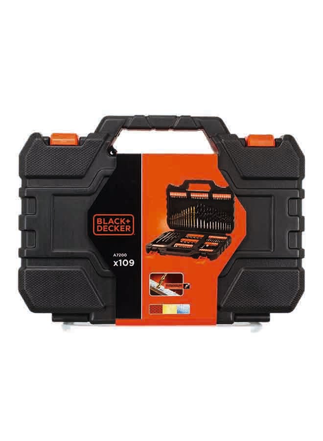 BLACK+DECKER 109-Pieces Mixed Accessories Set Black A7200-Xj Black/Orange 31.5 x 22 x 6.6cm - Image 2