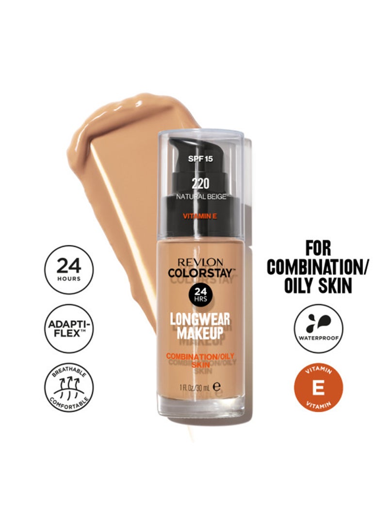 Revlon ColorStay Liquid Foundation SPF 15 220 Natural Beige  - Image 1