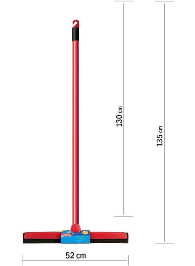Vileda Floor Wiper Classic 52 CM with a Stick, High water wiping efficiency, 52 X 5 X 136 Cm - Red Red/Black 52cm - Image 5