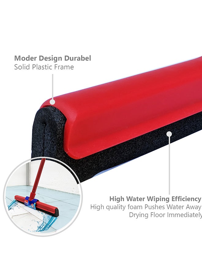 Vileda Floor Wiper Classic 52 CM with a Stick, High water wiping efficiency, 52 X 5 X 136 Cm - Red Red/Black 52cm - Image 2