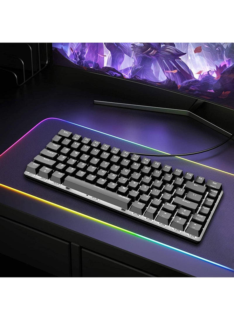 Ajazz - AK33 Gaming 82 keys Mechanical keyboard, White backlit Wired keys Computer keyboard for PC Laptop gaming(Blue Switch) - Image 1