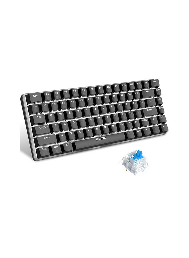 Ajazz - AK33 Gaming 82 keys Mechanical keyboard, White backlit Wired keys Computer keyboard for PC Laptop gaming(Blue Switch) - Image 1