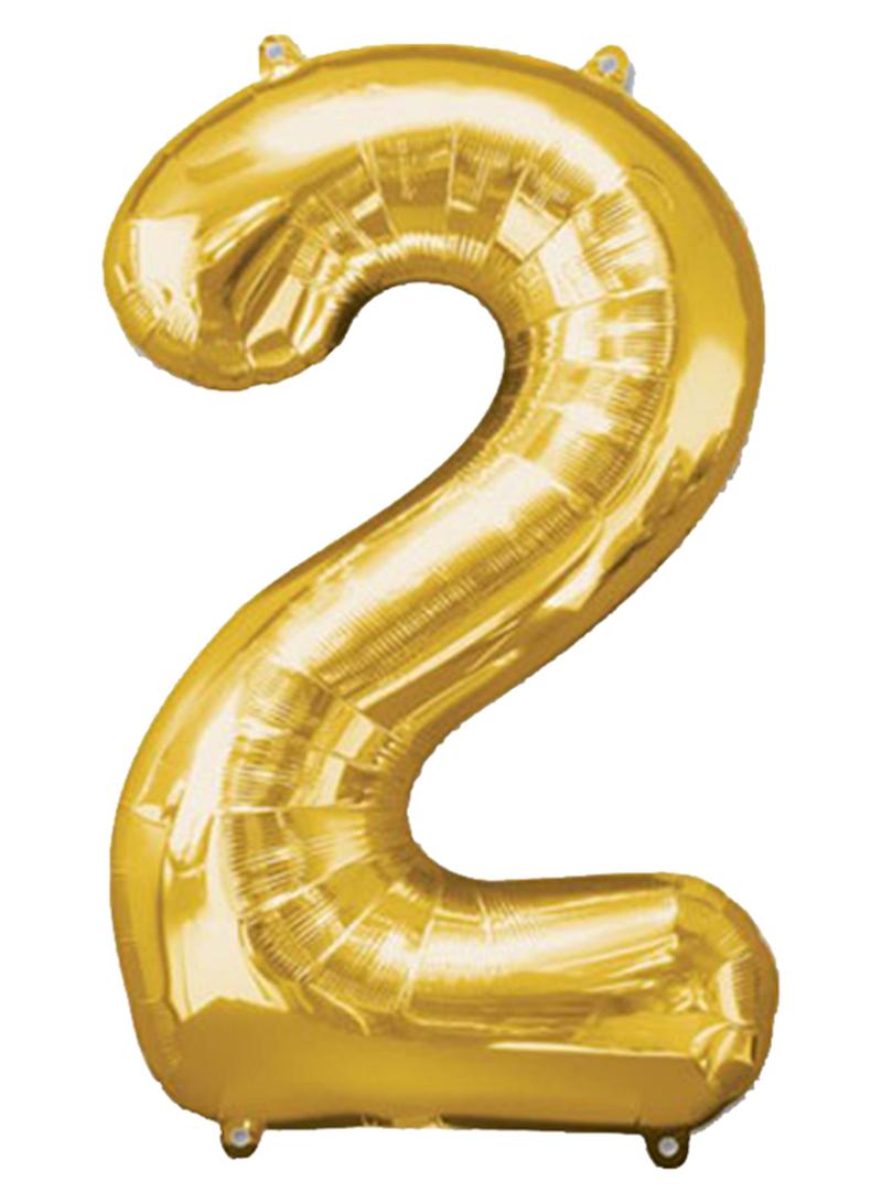 Goldedge Number 2 Helium Decorative Party Balloon 32inch