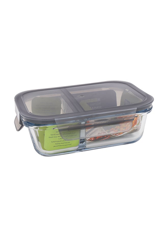 Royalford - Borosilicate Rectangular Glass Airtight Food Container Multicolour 0.65Liters - Image 1