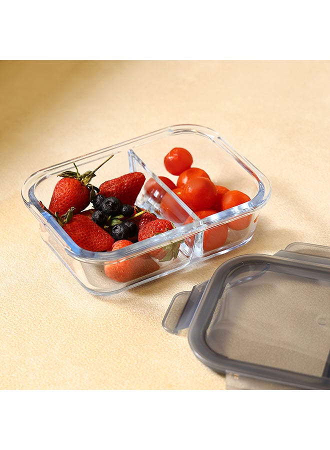 Royalford - Borosilicate Rectangular Glass Airtight Food Container Multicolour 0.65Liters - Image 1