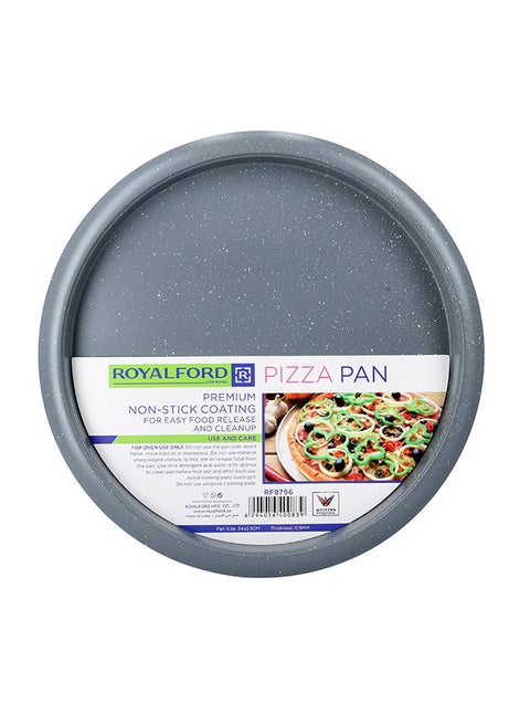 Pizza Pan Carbon Steel Durable Non-Stick Coating Easy Food Release And Cleanup Multicolour - Assorted 34x2.5cm