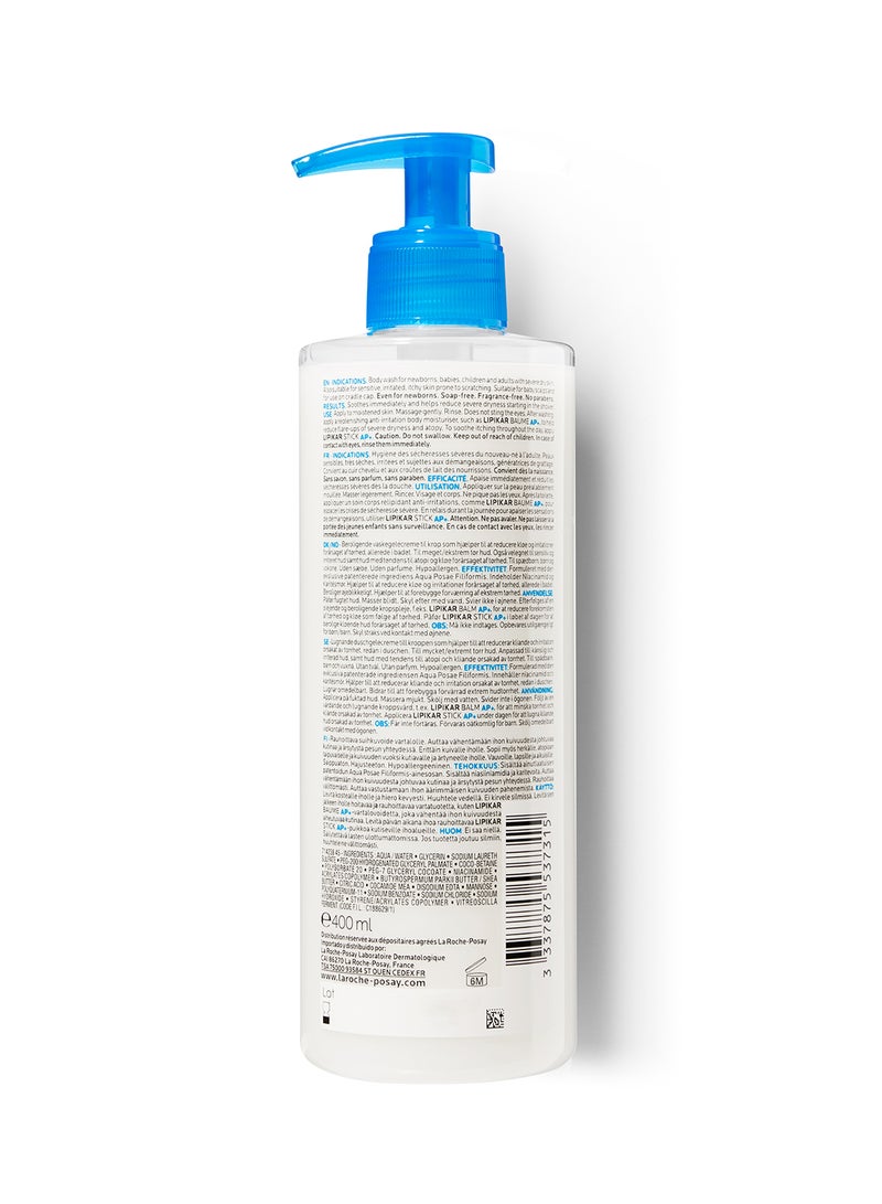 LA ROCHE-POSAY Lipikar Syndet Ap+ Body Wash For Eczema Prone Skin 400ml  - Image 2