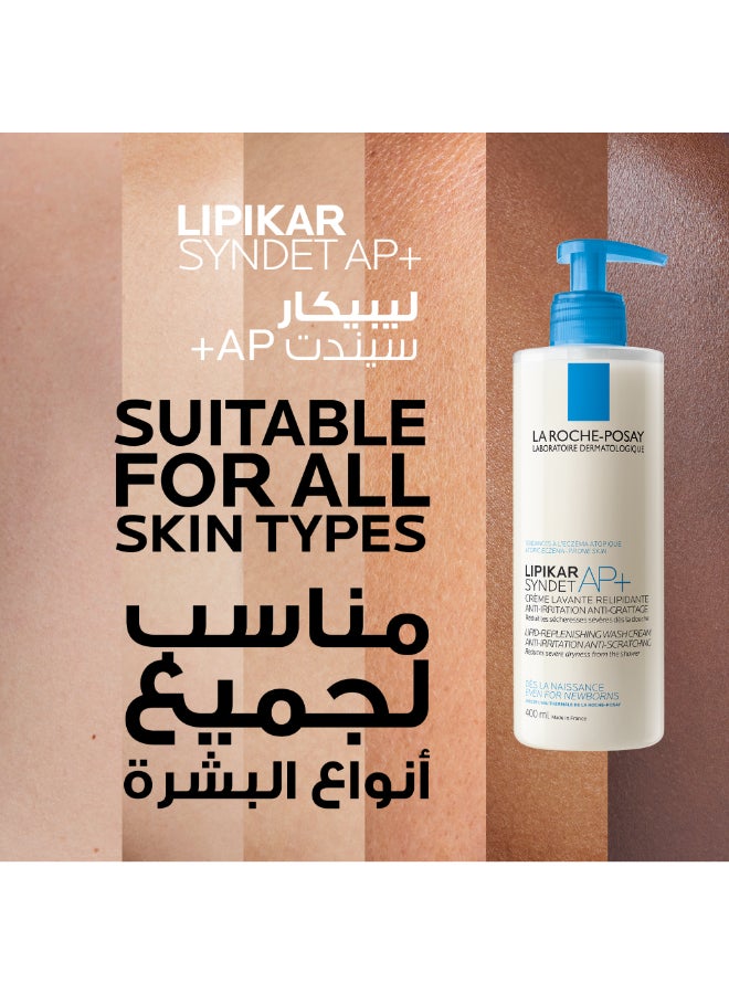 LA ROCHE-POSAY Lipikar Syndet Ap+ Body Wash For Eczema Prone Skin 400ml - Image 3