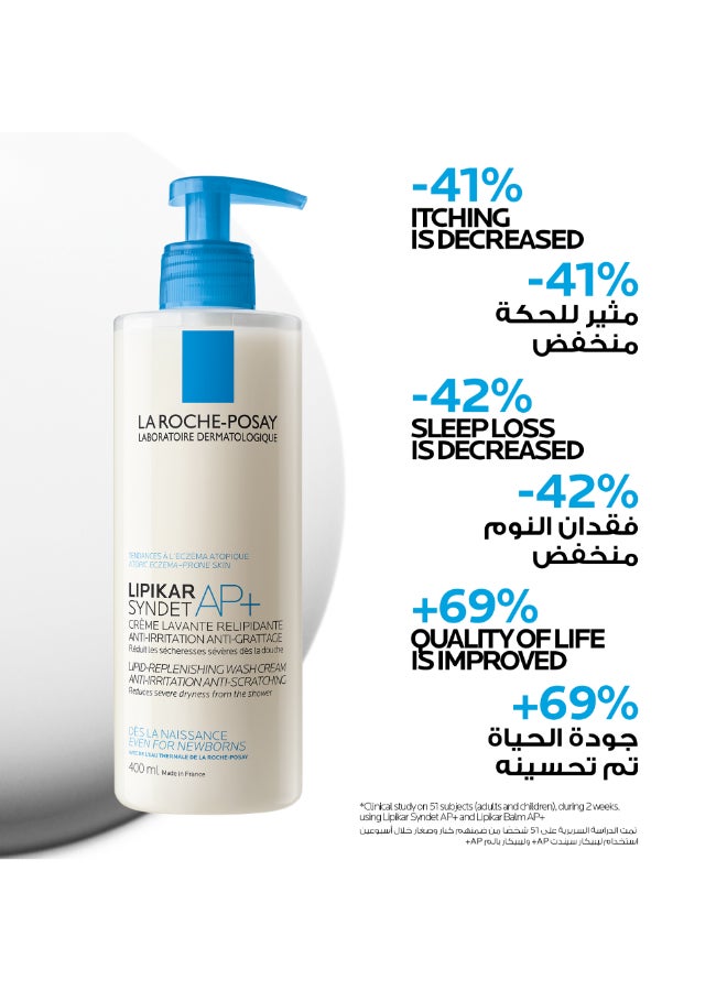 LA ROCHE-POSAY Lipikar Syndet Ap+ Body Wash For Eczema Prone Skin 400ml - Image 5
