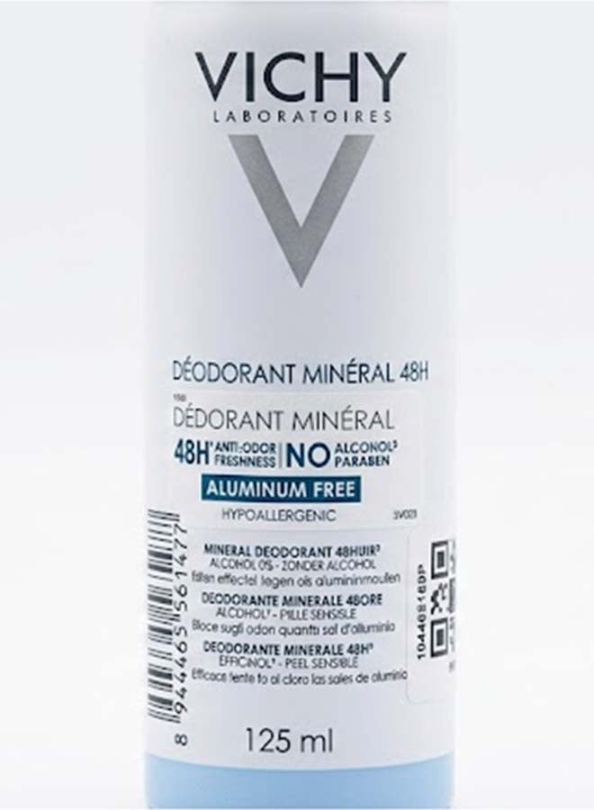 فيشي بخاخ مزيل العرق معدني خالي من أملاح الألمنيوم يدوم لمدة ٤٨ ساعة ابيض 125ملليلتر - Image 1