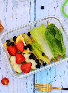 Royalford Glass Rectangle Airtight Container Multicolour 1520ml  - Image 5