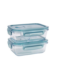 Royalford 2Pcs Airtight Container Heat Resistant Borosilicate Glass 2X600Ml 169X124X54Mm Multicolor Assorted  - Image 5