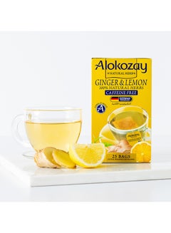 Alokozay Ginger And Lemon Tea 25 Tea Bags 45grams Pack of 25  - Image 3