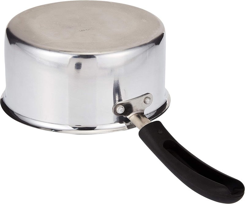 Raj Aluminum Saucepan with Black Handle, 18 cm Silver/Black - Image 3