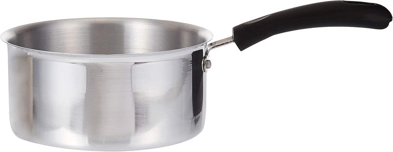 Raj Aluminum Saucepan with Black Handle, 18 cm Silver/Black - Image 2