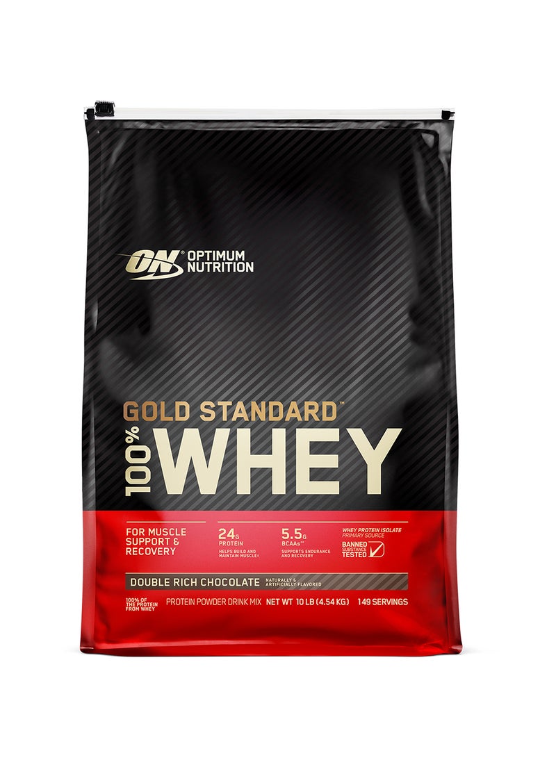 Optimum Nutrition - Gold Standard 100% Whey Protein Powder 10 Lbs Double Rich Chocolate - Image 1