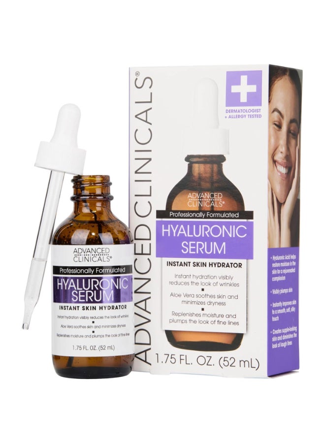 Advanced Clinicals Hyaluronic Serum Instant Skin Hydrator 1 75 Fl Oz Packaging May Vary 1 75fluid Ounce