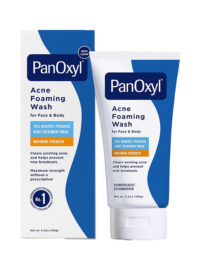 PanOxyl - Acne Foaming Wash Benzoyl Peroxide 10% Maximum Strength Antimicrobial 5.5ounce - Image 1