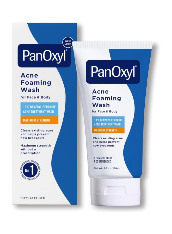 PanOxyl - Acne Foaming Wash, Peroxide 10% Maximum Strength 5.5 Oz Packaging May Vary 5.5ounce - Image 1