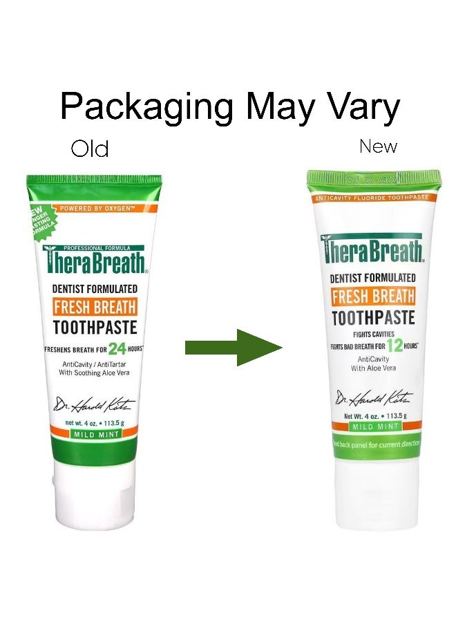 TheraBreath - Toothpaste, Mild Mint, 4 Oz Packaging May Vary 113.5grams - Image 1