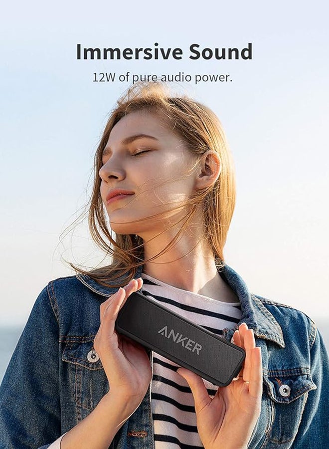 Anker - 2 Portable Bluetooth Speaker with 12W Stereo Sound, Bluetooth 5, Bassup, IPX7 Waterproof, 24-Hour Playtime, Wireless Stereo Pairing, Speaker for Home, Outdoors, Travel Black - Image 1