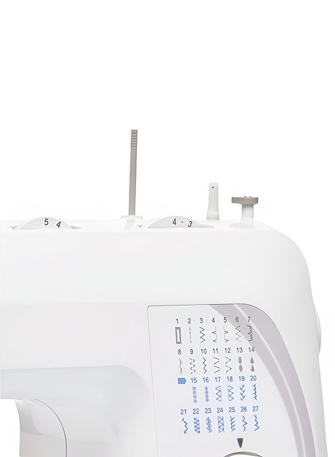brother - Traditional Metal Chassis Electric Sewing Machines Featuring 27 Built-In Stitch Selections For Convenient And Versatile Sewing | This Sewing Machine Features A Built-In Needle Threader And Quick Set Bobbin | 1-Step Buttonhole And | Made In Vietnam GS2700 White/Blue/Silver - Image 1