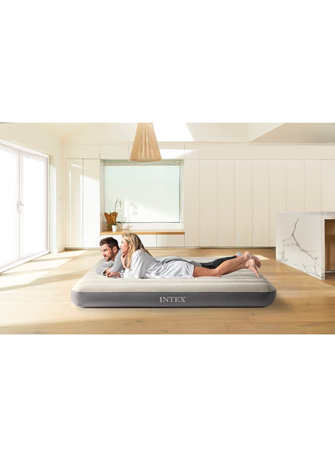 INTEX - 10" Inch Queen Dura-Beam Fiber-tech Technology Single-High Airbed White/Grey - Image 1