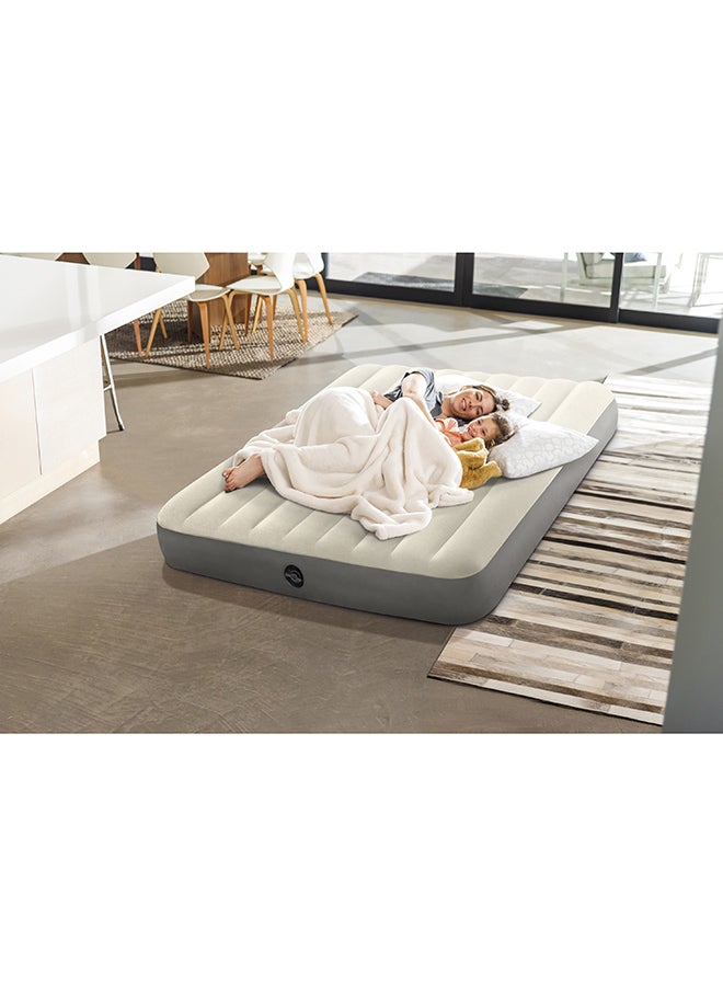INTEX - 10" Inch Queen Dura-Beam Fiber-tech Technology Single-High Airbed White/Grey - Image 1