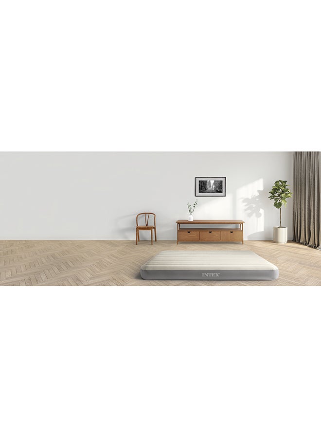INTEX - 10" Inch Queen Dura-Beam Fiber-tech Technology Single-High Airbed White/Grey - Image 1