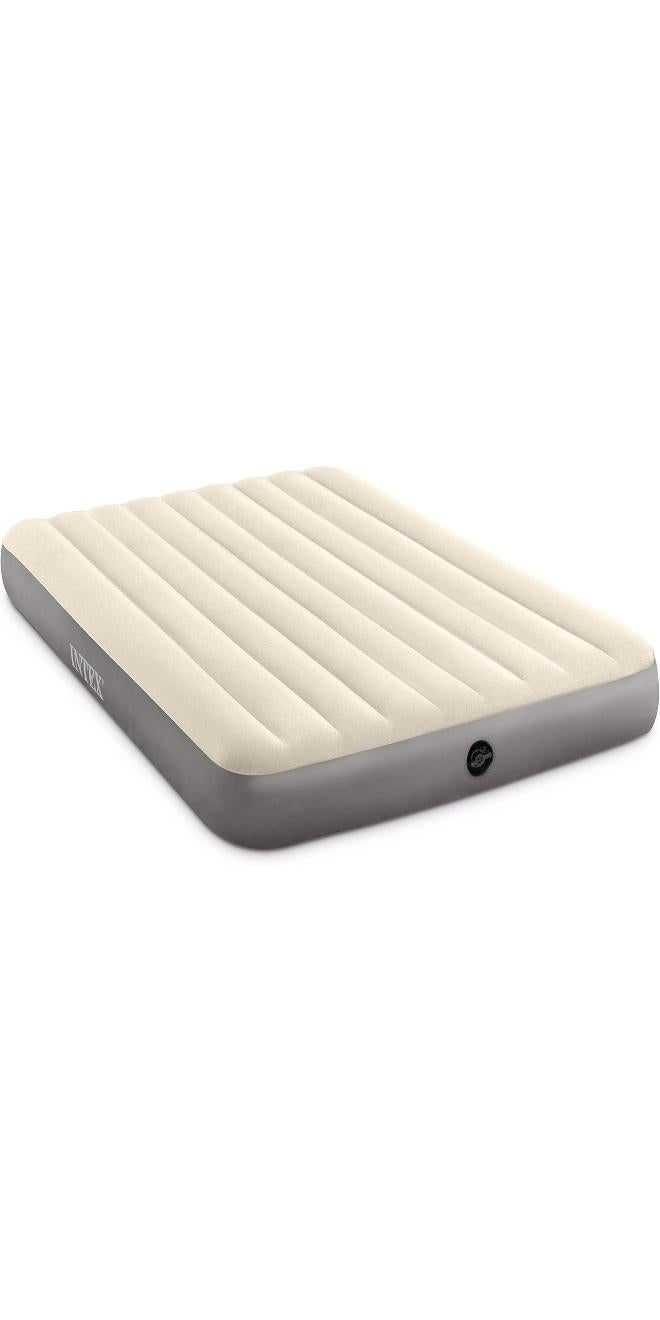 Intex Dura-Beam Standard Series Single-High Airbed, Queen Combination White/Grey - Image 1