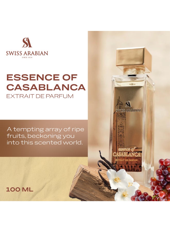 SWISS ARABIAN Essence of Casablanca Extrait de Parfum, 100ml, Premium Quality Perfume, Unisex Fragrance, Fruity, Woody, Amber, Luxurious Blend Perfume for Women and Men 100ml - Image 2