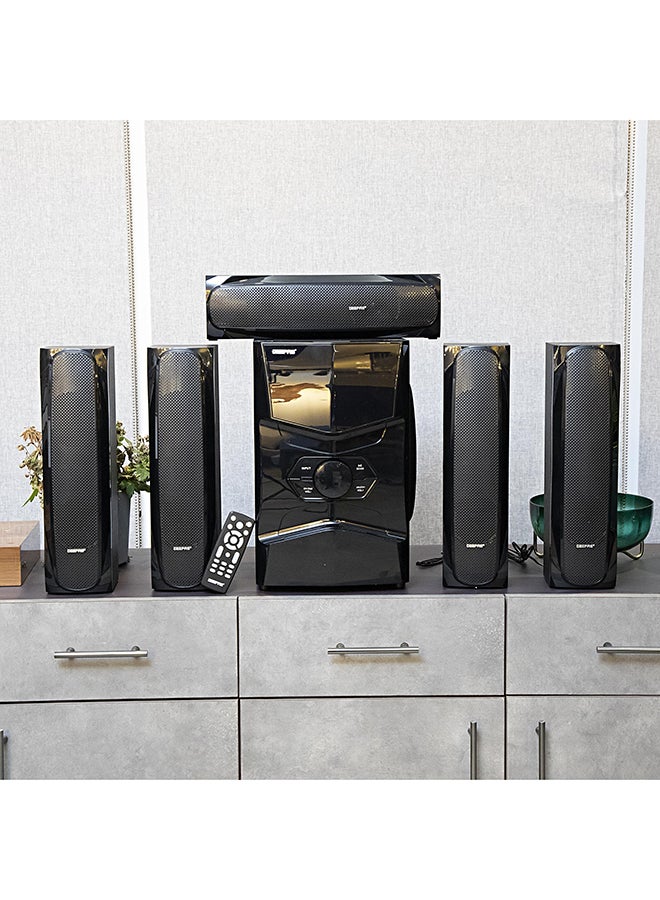 GEEPAS 5.1 Channel Multimedia Speaker System With Remote Control- FM Radio, Bluetooth, USB Input, SD Card Reader, Karaoke Function| LED Display, 50000W PMPO Speaker Unit| 2 Years Warranty GMS8578 Black GMS8578 Black - Image 4