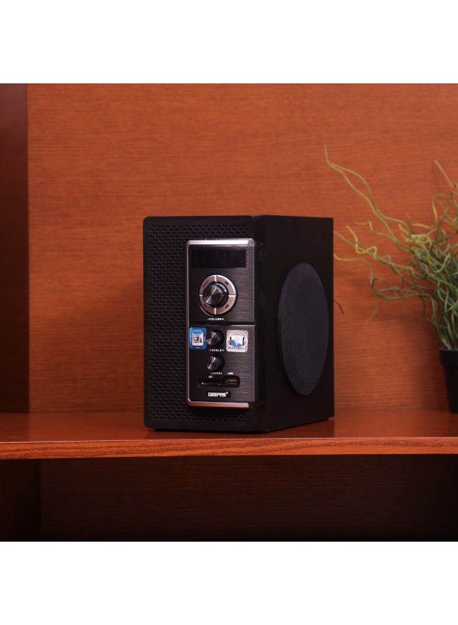GEEPAS - 2.0 Channel Multimedia  Speaker System | Remote Control, USB Input, SD Card Reader, FM Radio, Bluetooth| LED Display, 30000W PMPO Speakers Unit | 2 Years Warranty GMS8585 Black GMS8585 Black - Image 1