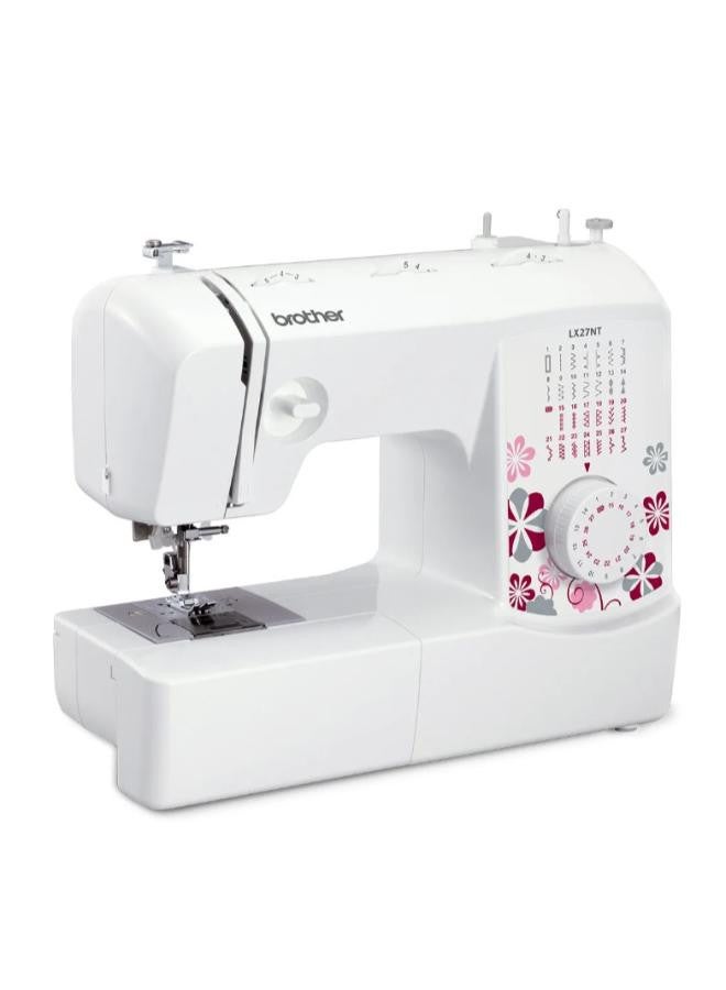 brother - LX27NT Portable Free Arm Electric Sewing machines Traditional metal chassis sewing machines featuring 27 Built-in Stitches | Sewing Machine with Built-in Needle Threaderand Quick Set Bobbin | 1-Step Buttonhole and Instructional DVD Easy to Use for Beginners and Home Sewing |Sewing Machine with Maximum stitch width 5mm and Maximum stitch length 4mm |White/Pink/Grey color |Made in Vietnam LX27NT White/Pink/Grey - Image 1