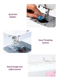 brother LX27NT Portable Free Arm Electric Sewing machines Traditional metal chassis sewing machines featuring 27 Built-in Stitches | Sewing Machine with Built-in Needle Threaderand Quick Set Bobbin | 1-Step Buttonhole and Instructional DVD Easy to Use for Beginners and Home Sewing |Sewing Machine with Maximum stitch width 5mm and Maximum stitch length 4mm |White/Pink/Grey color |Made in Vietnam LX27NT White/Pink/Grey  - Image 3