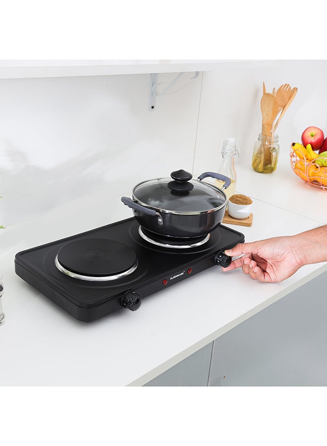 Olsenmark Electric Double Hot Plate 2000 W OMHP2034Y Black  - Image 2