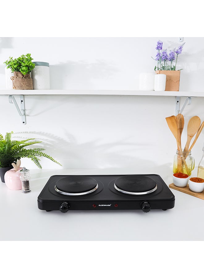 Olsenmark Electric Double Hot Plate 2000 W OMHP2034Y Black - Image 3