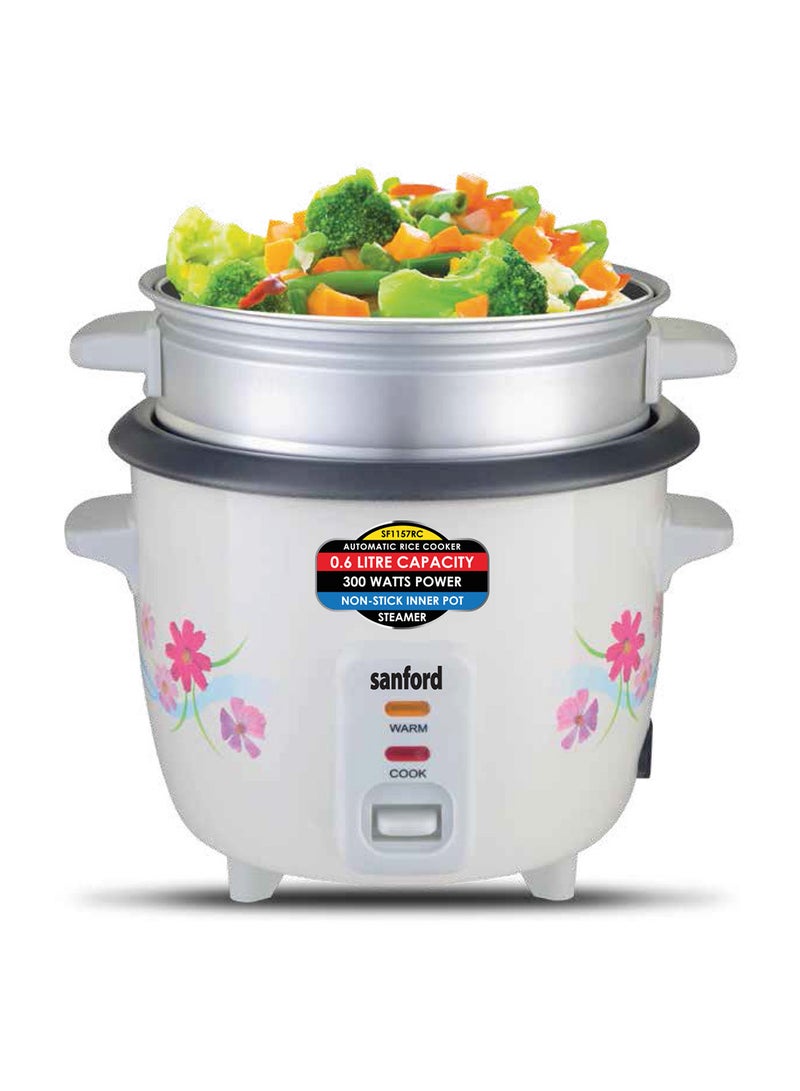 سانفورد جهاز طهي أرز كهربائي 0.6 L 300 W SF1157RC-0.6L BS أبيض  - Image 2
