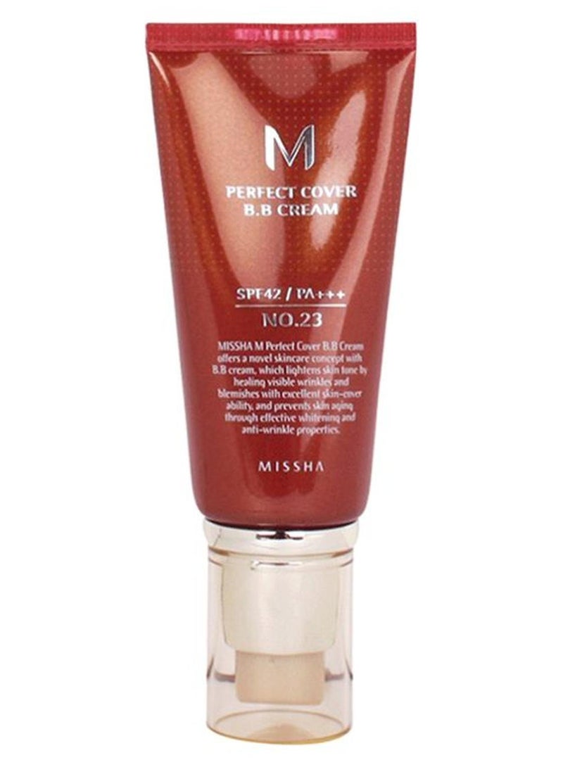 Missha M Perfect Cover BB Cream With SPF 42 PA+++ No.23 Natural Beige - Image 1